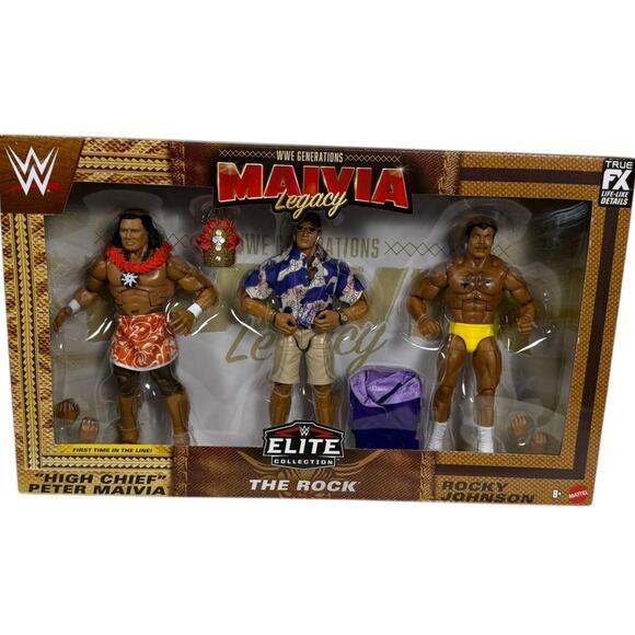 NEW WWE Generations Maivia Legacy Elite Collection The Rock Action Figure 3-Pack - Picture 1 of 3